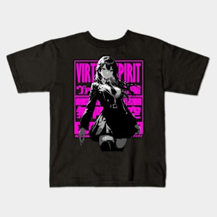 Goth Grunge Anime Manga Girl Cyberpunk Aesthetic Futuristic Japanese Streetwear Kids T-Shirt